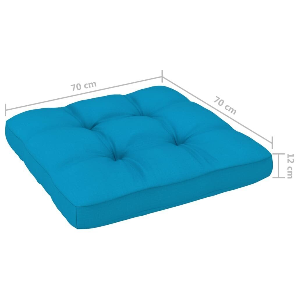 Spilvens dīvānam no paletēm, 70x70x12 cm, zils cena un informācija | Krēslu paliktņi | 220.lv