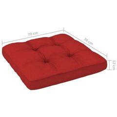 Spilvens dīvānam no paletēm, 70x70x12 cm, sarkans цена и информация | Подушки, наволочки, чехлы | 220.lv