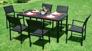 Садовый стол - черный, 156 x 78 см цена и информация | Столы для сада | 220.lv