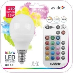 LED spuldze Avide Smart RGB + W 5.5W G45 E14 470lm ar pulti cena un informācija | Spuldzes | 220.lv