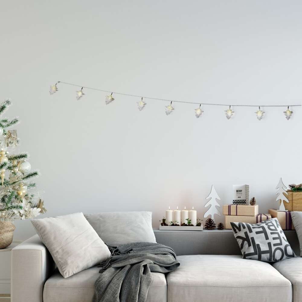 Gaismas virtene ar Ziemassvētku eglīti un klipu DecoKing, 10 LED cena un informācija | Ziemassvētku lampiņas, LED virtenes | 220.lv