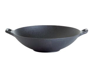 Čuguna wok ar diviem rokturiem, diam 30cm cena un informācija | Pannas | 220.lv