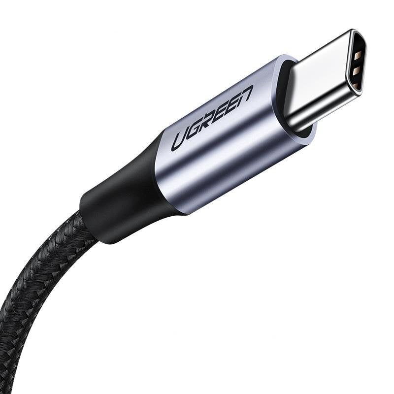 Ugreen US288 USB-C kabelis, QC3.0, alumīnija spraudnis, 0,5 m, melns цена и информация | Kabeļi un vadi | 220.lv