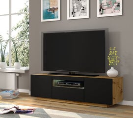 TV galdiņš RTV Aura 150 ar LED apgaismojumu, brūns/melns cena un informācija | TV galdiņi | 220.lv