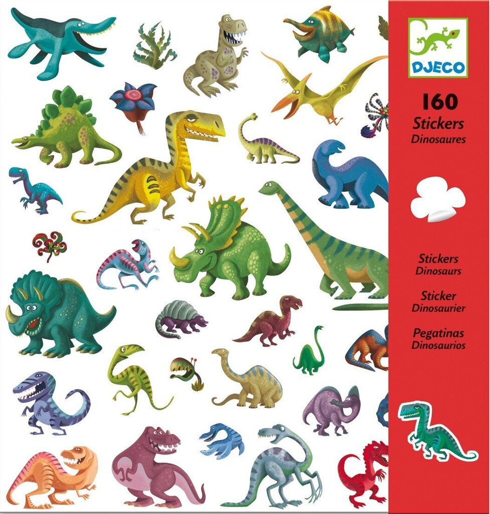 Lipdukai DJECO Dinozaurai, 160 vnt. cena un informācija | Attīstošās rotaļlietas | 220.lv
