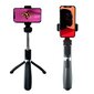 XO SS08 2in1 Universāls Selfie Stick + Tripod Statnis ar Bluetooth Tālvadības pulti / Melns цена и информация | Selfie Sticks | 220.lv
