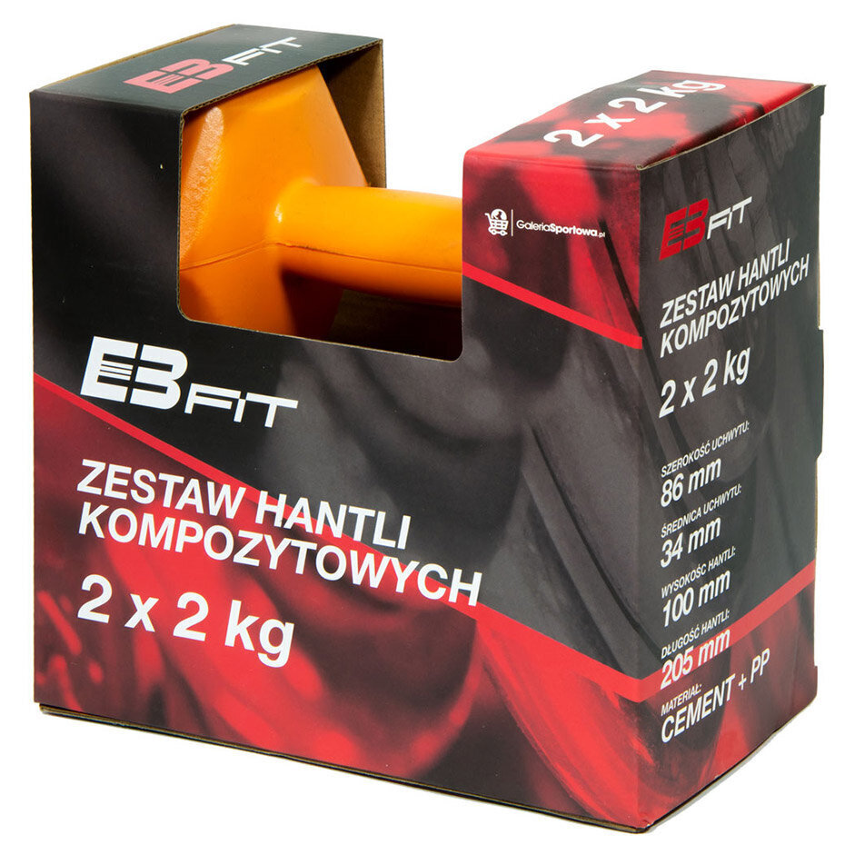 Hanteļu komplekts EB Fit 2 x 2kg, 1027029 cena un informācija | Svari, hanteles, stieņi | 220.lv