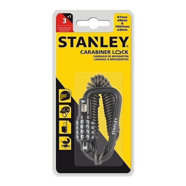 Velosipēda koda slēdzene ar karabīni Stanley S744-030 cena un informācija | Velo slēdzenes | 220.lv