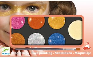 Палитра красок для лица Djeco Metalic, 6 цветов цена и информация | Принадлежности для рисования, лепки | 220.lv