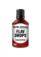 Saldinātāja pilieni ar marcipāna garšu Body Attack Flav Drops, 50 ml cena un informācija | Pārtikas piedevas | 220.lv