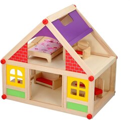 Koka leļļu mājiņa ar piederumiem Marionette Wooden Toys cena un informācija | Rotaļlietas zīdaiņiem | 220.lv
