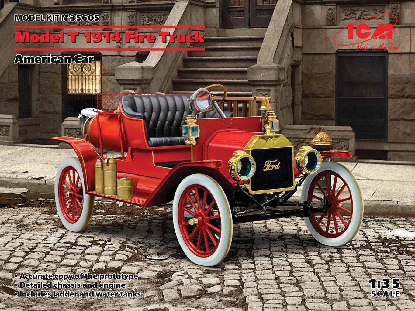 Līmējams modelis ICM 35605 Model T 1914 Fire Truck 1/35 cena un informācija | Līmējamie modeļi | 220.lv