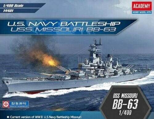 Līmējams modelis Academy 14401 USS Missouri BB-63 1/400 цена и информация | Līmējamie modeļi | 220.lv