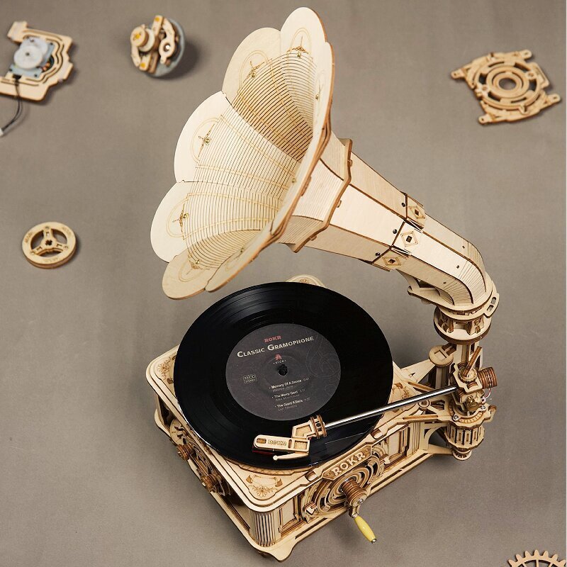 Konstruktors Robotime Classic Gramophone, 3D puzle cena un informācija | Konstruktori | 220.lv