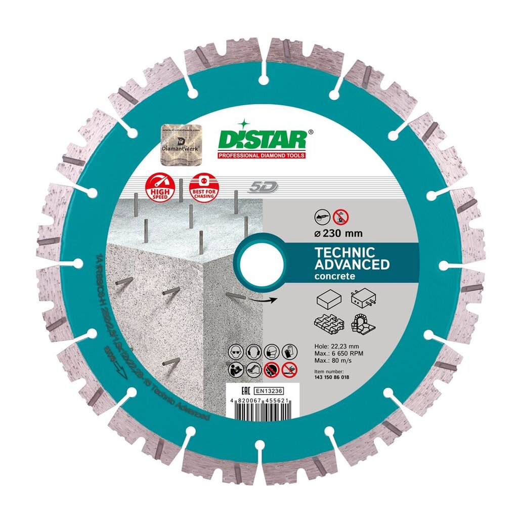 Dimanta disks Distar Technic Advanced 230 mm цена и информация | Rokas instrumenti | 220.lv