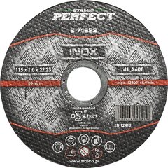 Disks metāla griešanai STALCO PERFECT 125x1,0mm cena un informācija | Rokas instrumenti | 220.lv