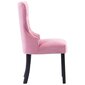 vidaXL virtuves krēsli, 6 gab., rozā samts cena un informācija | Virtuves un ēdamistabas krēsli | 220.lv