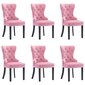 vidaXL virtuves krēsli, 6 gab., rozā samts цена и информация | Virtuves un ēdamistabas krēsli | 220.lv