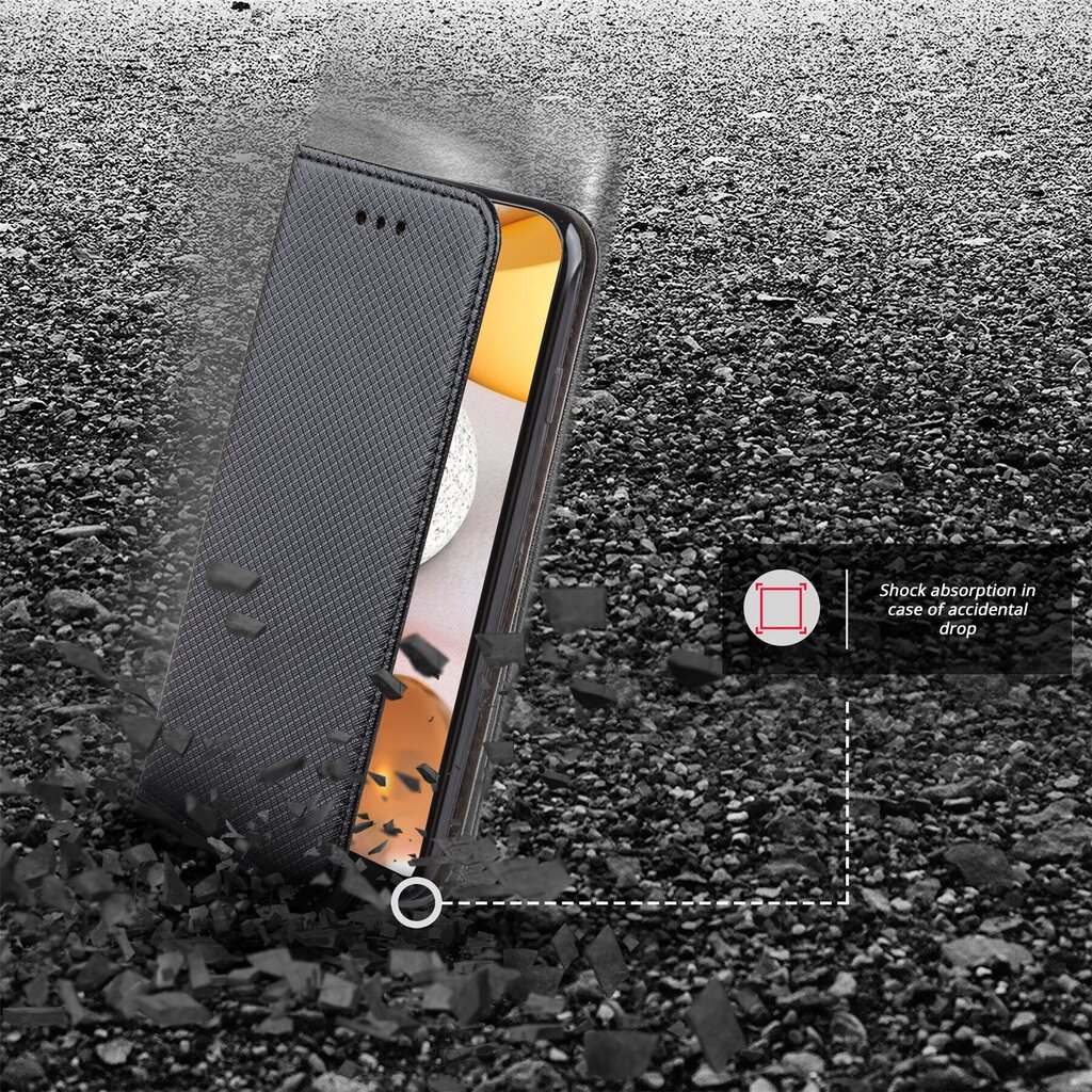 Moozy magnētisks telefona maciņš ar karšu turētāju un statīva funkciju saderīgs ar Samsung A42 5G telefona modeli - Melns cena un informācija | Telefonu vāciņi, maciņi | 220.lv