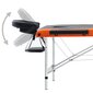 vidaXL saliekams masāžas galds, 3 daļas, alumīnijs, melns ar oranžu cena un informācija | Masāžas piederumi | 220.lv