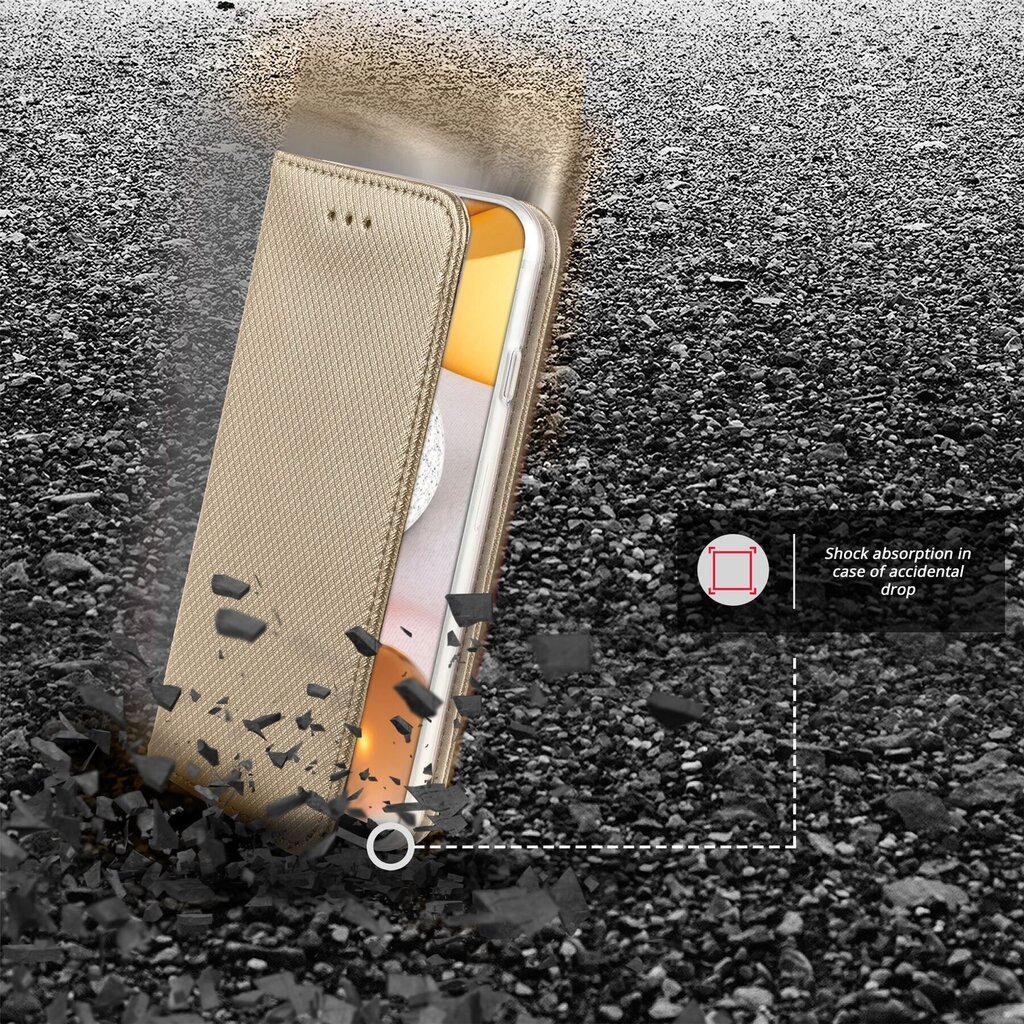 Moozy magnētisks telefona maciņš ar karšu turētāju un statīva funkciju saderīgs ar Samsung A42 5G telefona modeli - Zelta cena un informācija | Telefonu vāciņi, maciņi | 220.lv