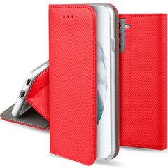Перекидной чехол Moozy для Samsung S21 5G, Samsung S21 - красный магнитный откидной футляр с держателем для карт и подставкой цена и информация | Чехлы для телефонов | 220.lv