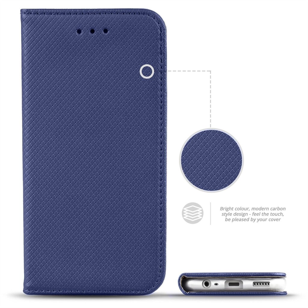 Moozy magnētisks telefona maciņš ar karšu turētāju un statīva funkciju saderīgs ar Xiaomi Redmi 8 telefona modeli - Tumši zils cena un informācija | Telefonu vāciņi, maciņi | 220.lv