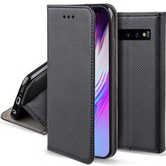 Перекидной чехол Moozy для Samsung S10 - Черный магнитный откидной футляр с держателем для карт и подставкой цена и информация | Чехлы для телефонов | 220.lv