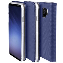 Moozy magnētisks telefona maciņš ar karšu turētāju un statīva funkciju saderīgs ar Samsung S9 telefona modeli - Tumši zils cena un informācija | Telefonu vāciņi, maciņi | 220.lv