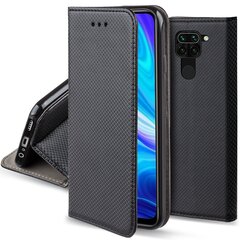 Перекидной чехол Moozy для Xiaomi Redmi Note 9 - Черный магнитный откидной футляр с держателем для карт и подставкой цена и информация | Чехлы для телефонов | 220.lv