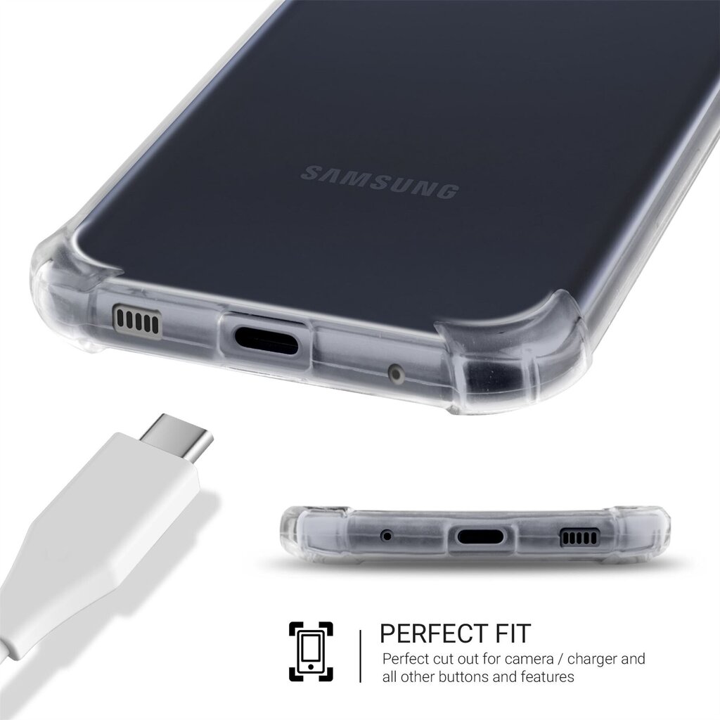 Moozy triecienizturīgs silikona telefona apvalks saderīgs ar Samsung S20 FE, Samsung S20 FE 5G – caurspīdīgs vāciņš ar papildus stūru aizsardzību cena un informācija | Telefonu vāciņi, maciņi | 220.lv