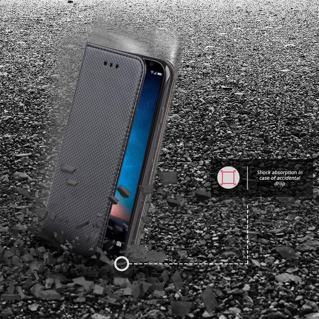 Moozy magnētisks telefona maciņš ar karšu turētāju un statīva funkciju saderīgs ar Huawei Mate 10 Lite telefona modeli - Melns cena un informācija | Telefonu vāciņi, maciņi | 220.lv