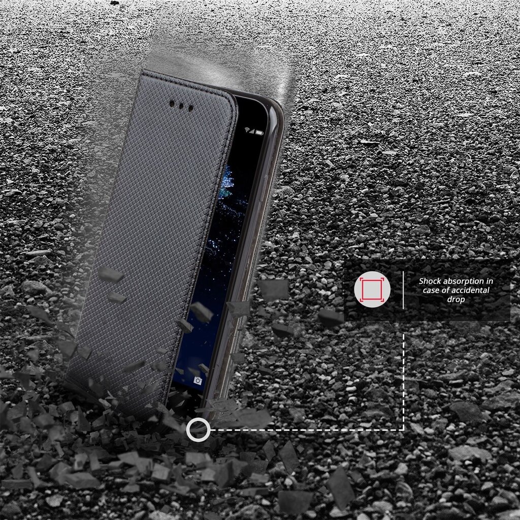 Moozy magnētisks telefona maciņš ar karšu turētāju un statīva funkciju saderīgs ar Huawei P10 Lite telefona modeli - Melns cena un informācija | Telefonu vāciņi, maciņi | 220.lv