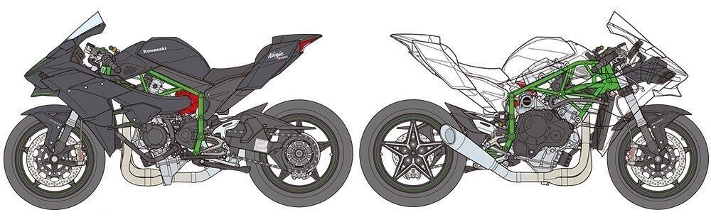 Tamiya - Kawasaki Ninja H2R, 1/12, 14131 cena un informācija | Konstruktori | 220.lv