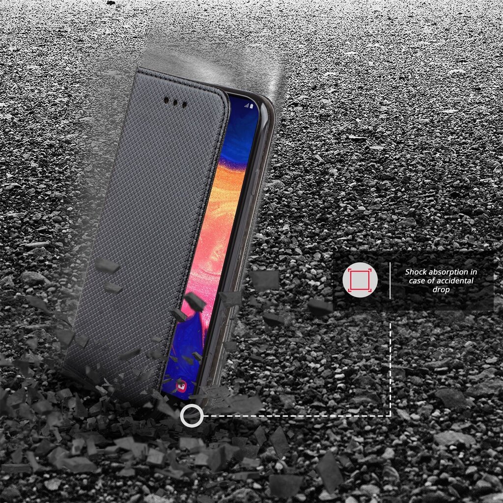 Moozy magnētisks telefona maciņš ar karšu turētāju un statīva funkciju saderīgs ar Samsung A10 telefona modeli - Melns цена и информация | Telefonu vāciņi, maciņi | 220.lv