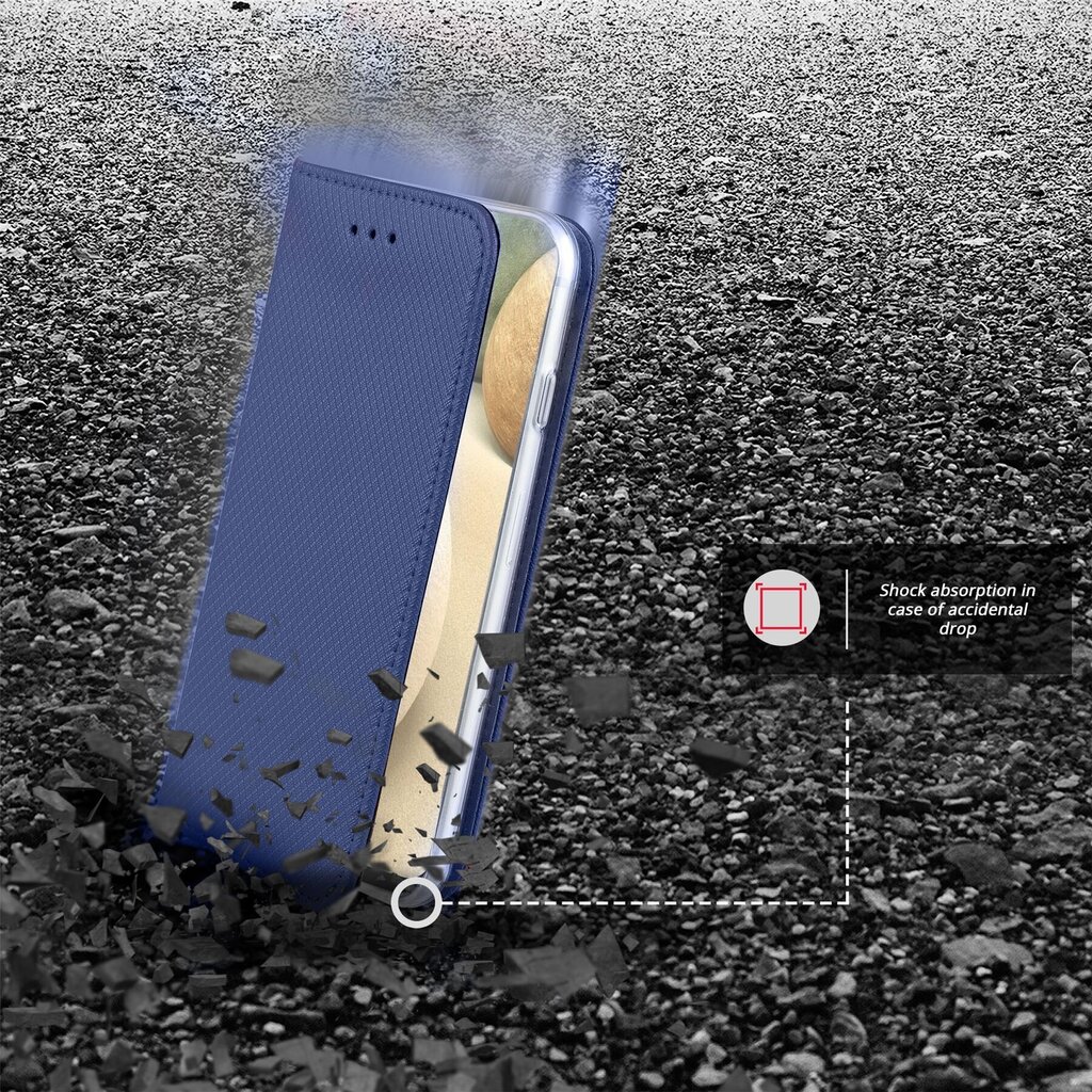 Moozy magnētisks telefona maciņš ar karšu turētāju un statīva funkciju saderīgs ar Samsung A12 telefona modeli - Tumši zils cena un informācija | Telefonu vāciņi, maciņi | 220.lv