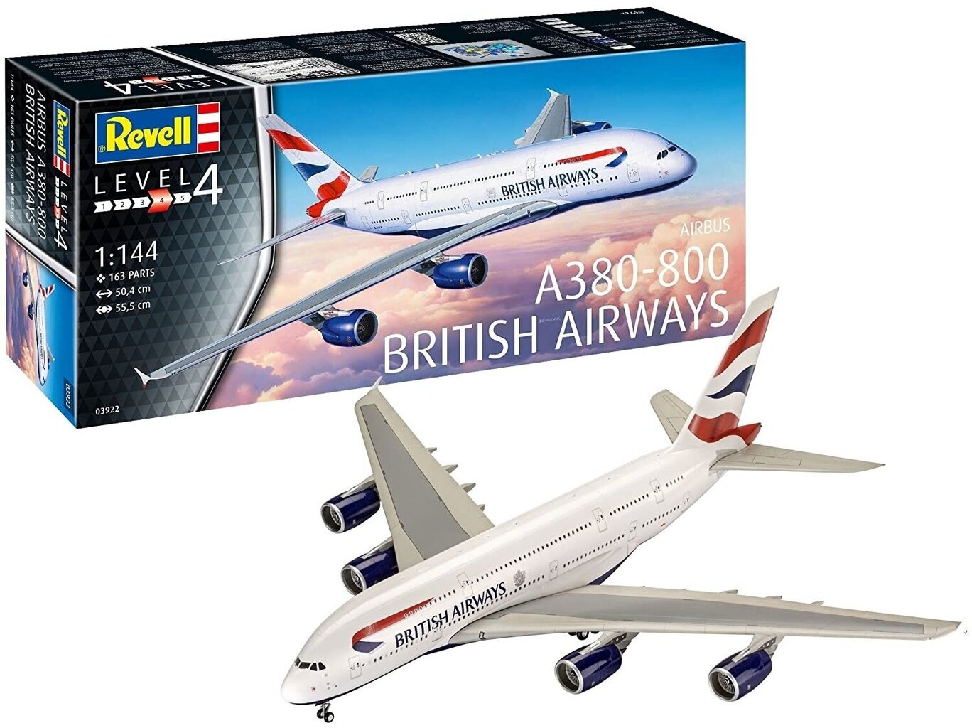 Revell - A380-800 British Airways, 1/144, 03922 цена и информация | Konstruktori | 220.lv