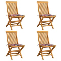 Dārza krēsli ar rūtainiem spilveniem, 4 daļas, brūni cena un informācija | Dārza krēsli | 220.lv