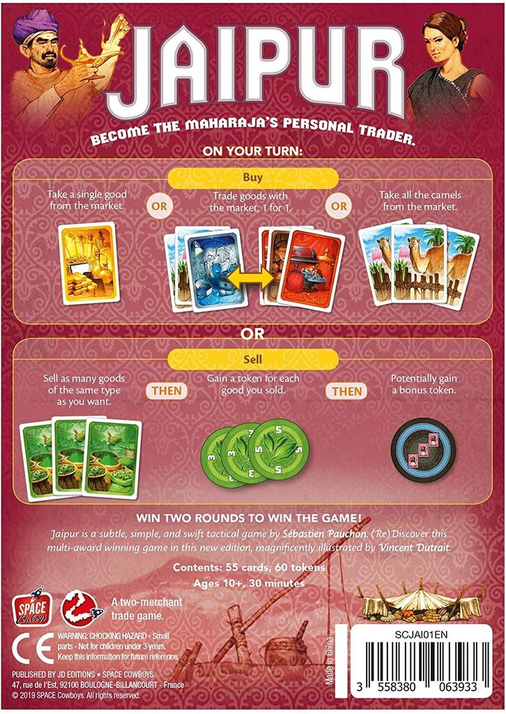 Galda spēle Jaipur, ENG cena un informācija | Galda spēles | 220.lv