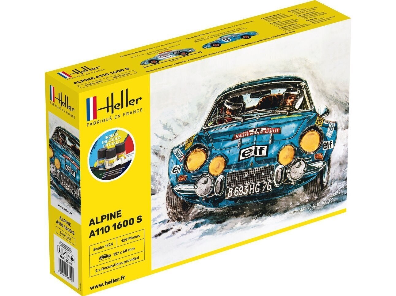 Heller - Starter Set Alpine A110 1600 S Starter Set dāvanu komplekts, 1/24, 56745 cena un informācija | Konstruktori | 220.lv