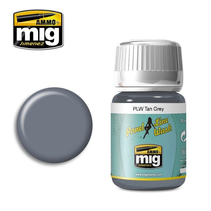 AMMO MIG - PANEL LINE WASH TAN GREY, 35 ml, 1610 cena un informācija | Modelēšanas un zīmēšanas piederumi | 220.lv