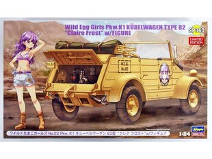 Hasegawa - Wild Egg Girls No.02 Pkw.K1 Kubelwagen Type 82 "Claire Frost" w/Figure, 1/24, 52160 cena un informācija | Konstruktori | 220.lv