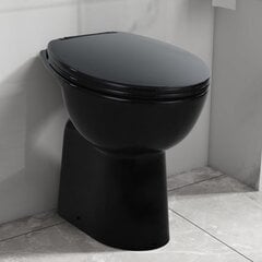 vidaXL tualetes pods, ar lēnās aizvēršanās funkciju, melna keramika цена и информация | Унитазы | 220.lv