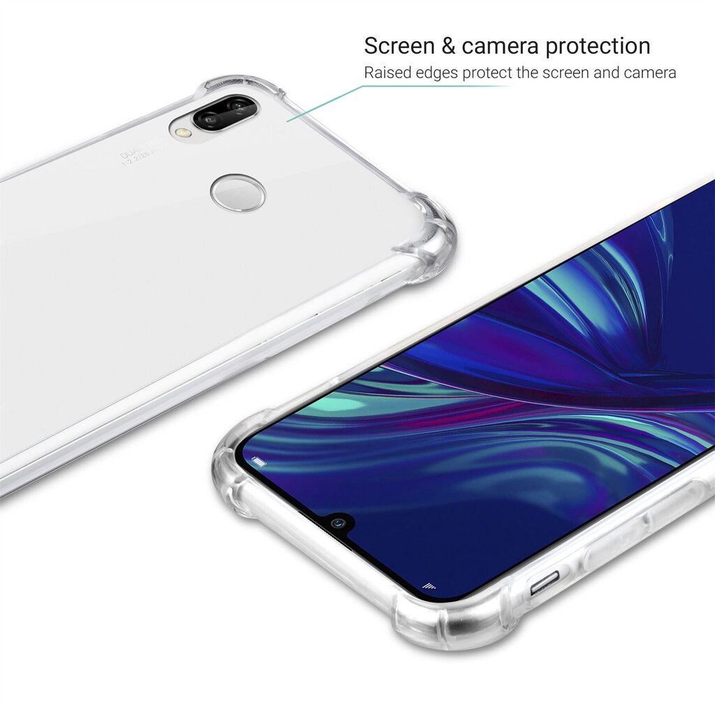 Moozy triecienizturīgs silikona telefona apvalks saderīgs ar Huawei P Smart 2019, Honor 10 Lite – caurspīdīgs vāciņš ar papildus stūru aizsardzību cena un informācija | Telefonu vāciņi, maciņi | 220.lv