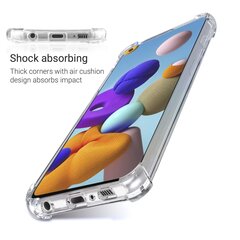 Moozy triecienizturīgs silikona telefona apvalks saderīgs ar Samsung A21s – caurspīdīgs vāciņš ar papildus stūru aizsardzību цена и информация | Чехлы для телефонов | 220.lv