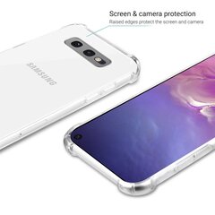 Moozy triecienizturīgs silikona telefona apvalks saderīgs ar Samsung S10e – caurspīdīgs vāciņš ar papildus stūru aizsardzību cena un informācija | Telefonu vāciņi, maciņi | 220.lv