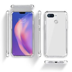 Moozy triecienizturīgs silikona telefona apvalks saderīgs ar Xiaomi Mi 8 Lite, Mi 8 Youth, Mi 8X – caurspīdīgs vāciņš ar papildus stūru aizsardzību cena un informācija | Telefonu vāciņi, maciņi | 220.lv