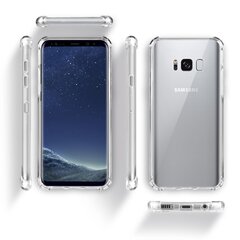 Moozy triecienizturīgs silikona telefona apvalks saderīgs ar Samsung S8 – caurspīdīgs vāciņš ar papildus stūru aizsardzību cena un informācija | Telefonu vāciņi, maciņi | 220.lv