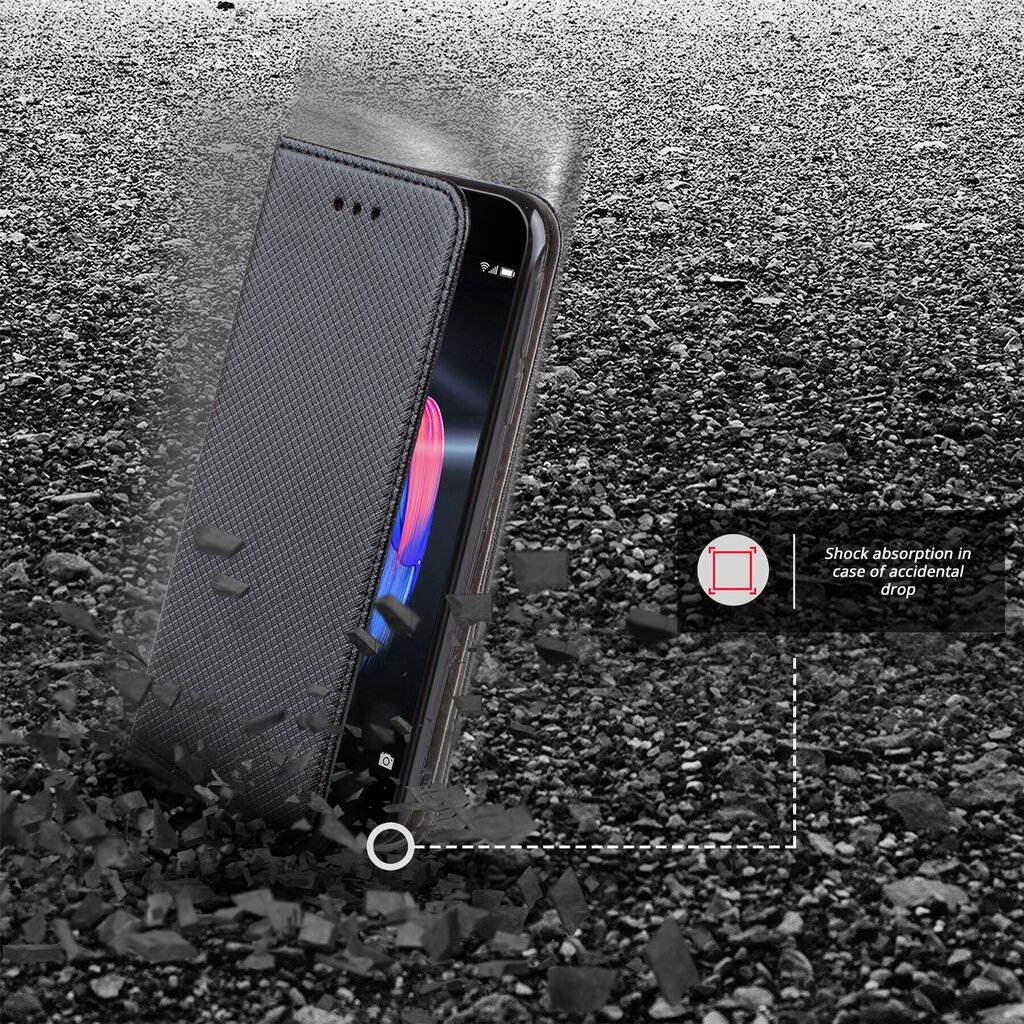 Moozy magnētisks telefona maciņš ar karšu turētāju un statīva funkciju saderīgs ar Huawei Honor 9 telefona modeli - Melns cena un informācija | Telefonu vāciņi, maciņi | 220.lv