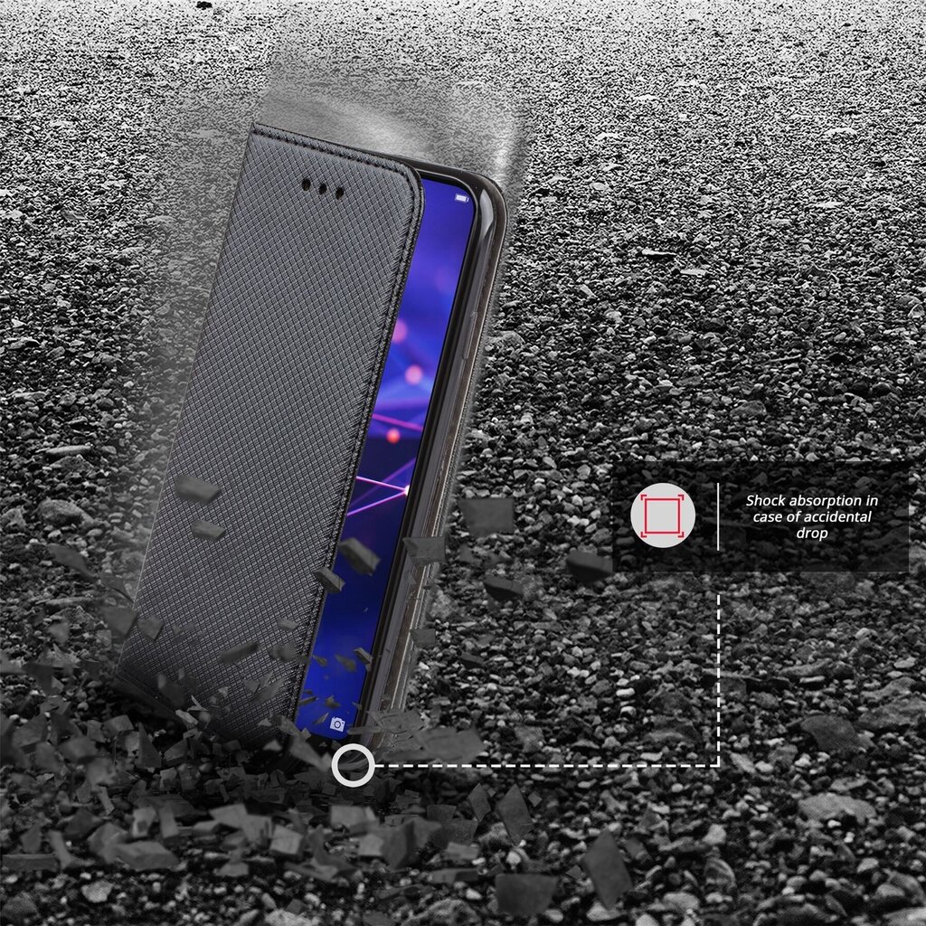 Moozy magnētisks telefona maciņš ar karšu turētāju un statīva funkciju saderīgs ar Huawei Mate 20 Lite telefona modeli - Melns cena un informācija | Telefonu vāciņi, maciņi | 220.lv
